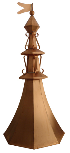 banner finial in copper