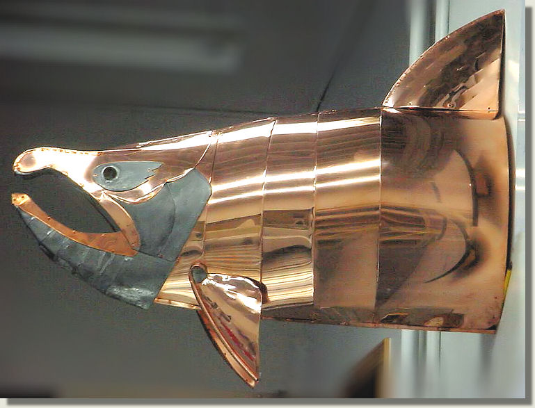 Copper Chinook Salmon sculpture