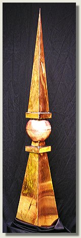 Custom Copper Ball and Spike Finial Moon Dance