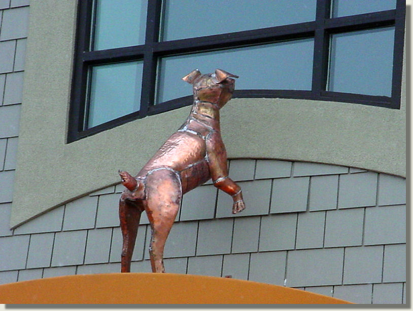 copper dog statue