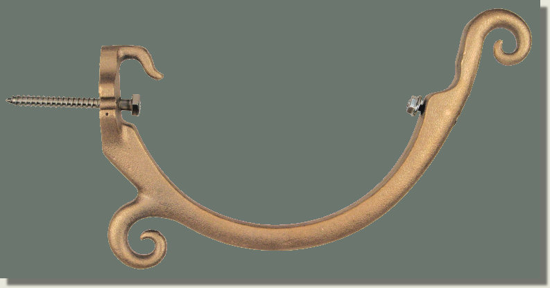 Casted fascia bracket open double curl w/fasteners