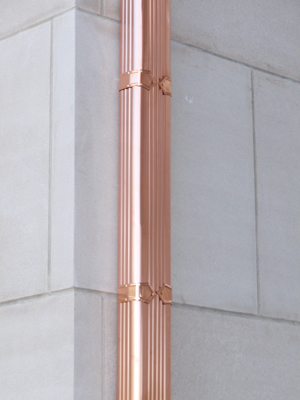 copper corrugated square downspout Old World Distributors