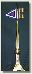 Custom Copper Flag Finial Yacht