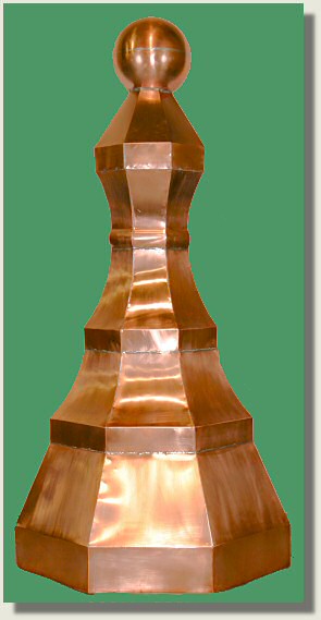 Custom copper bishop finial