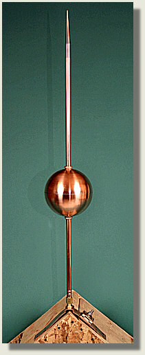 Copper ball and rod finial