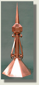 faceted ball and spike finial