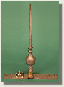 Cast brass finial with copper mounting plate