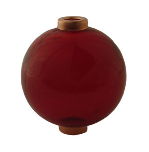 Glass Ruby Red Lightning Rod Ball