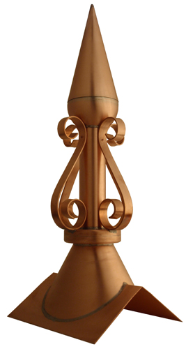 6' copper scroll roof finial