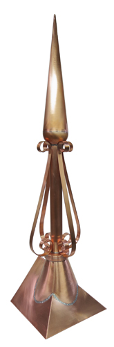 4' copper scroll roof finial