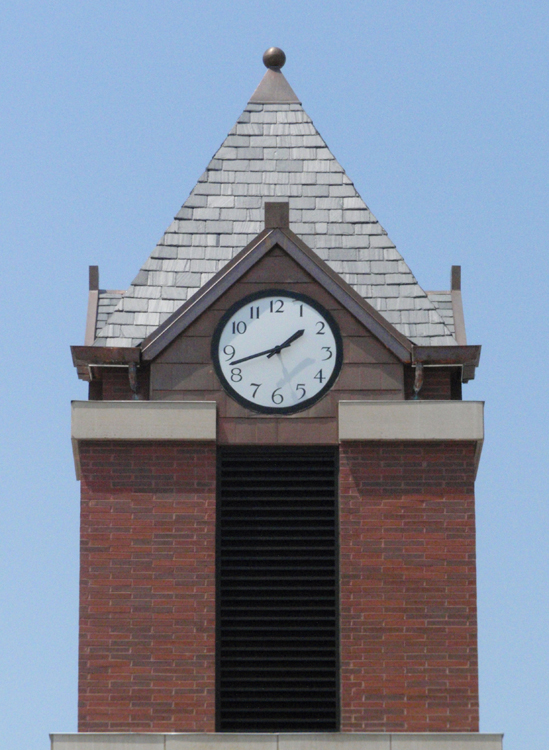 Ball and Base Finial on Tinley Park, IL Metra Station Clock Tower