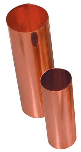 smooth round copper downspout