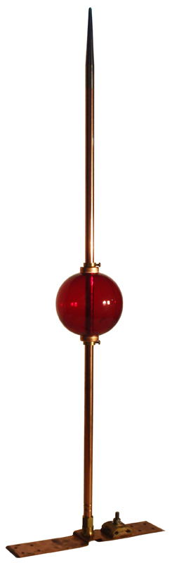 Red Glass Ball with 36" Rod