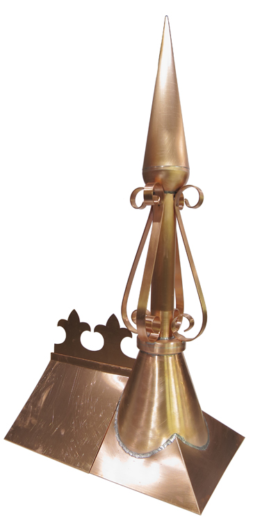 3' Copper Scroll Finial Used as a Terminator
