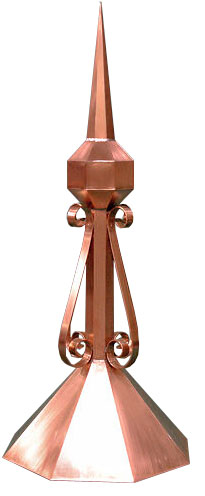 copper faceted roof finial