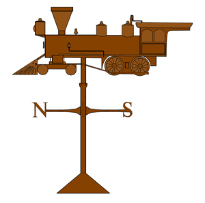 copper train banner weathervane old world distributors